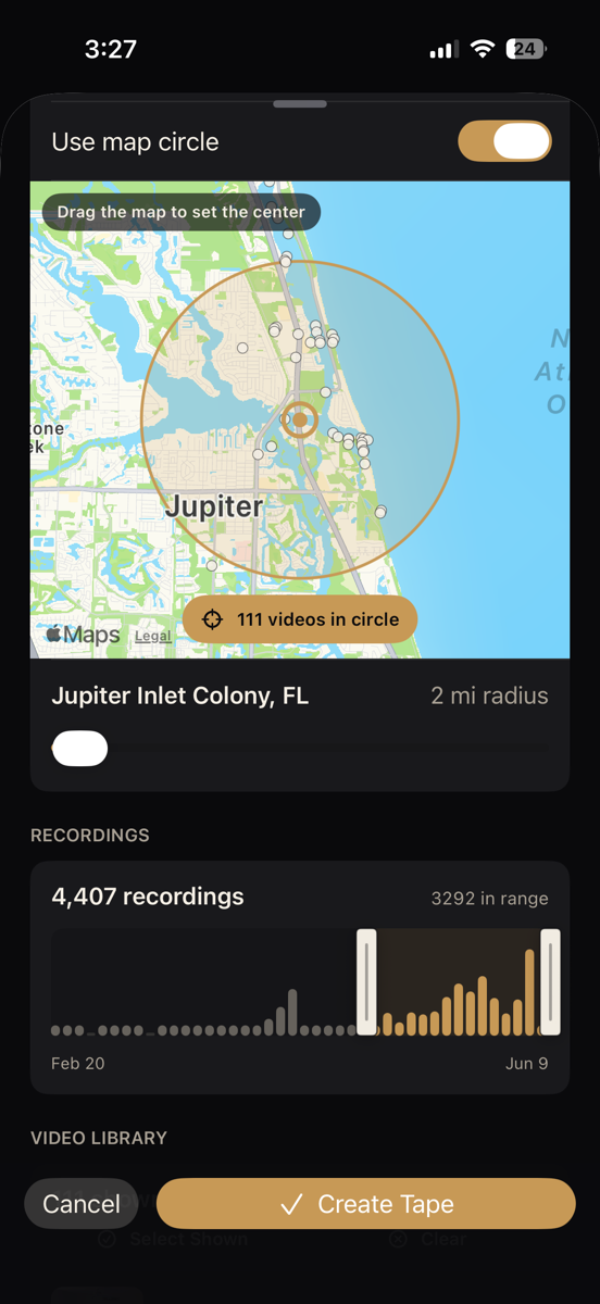 Map search screen in Life / Uncut